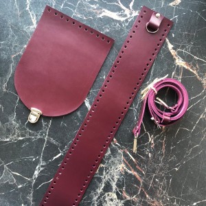 Кожаный набор для круглой сумки