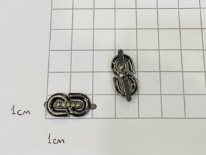 Украшение для обуви. Черный никель + стразы