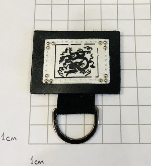 Нашивка кожзам. Черный + белый