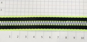 Тесьма 20 мм Черный + салатовый