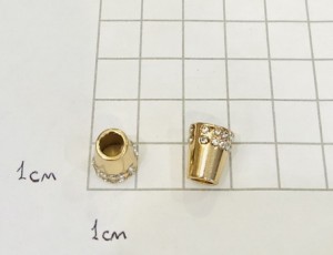 Наконечник для шнурка. Золото + стразы