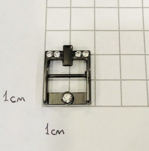 Украшение для обуви. Черный никель + стразы