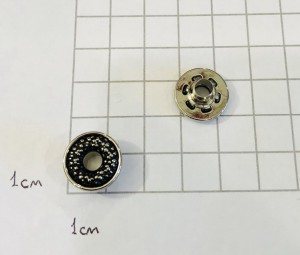 Люверс для обуви. Никель + черная эмаль