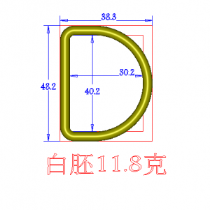 Полукольцо литое. Никель (40мм)
