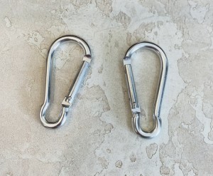 Карабин декоративный. Никель 60х29 мм