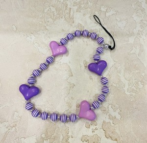 Шнурок для телефона брелок женский украшение браслет на руку (фиолетовый)