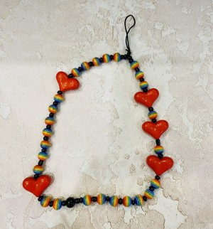 Шнурок для телефона брелок женский украшение браслет на руку (красный)