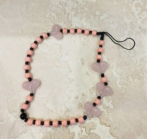 Шнурок для телефона брелок женский украшение браслет на руку (черный)