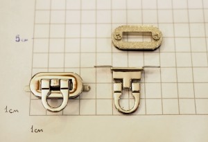 Замок для сумки. Никель 30х15 мм