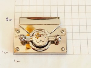 Замок для сумки. Никель 70х35 мм