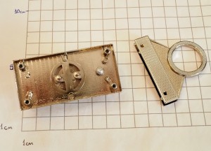 Замок для сумки. Никель 70х35 мм