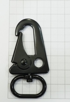 Карабин для ремня. Черный матовый 57х20 мм