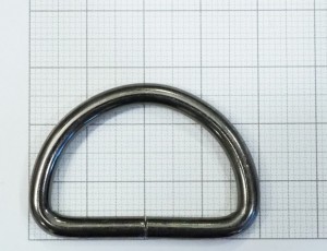 Полукольцо для сумки. Черный никель роллинг (32 мм)