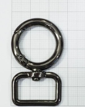 Кольцо карабин для сумки. Черный никель 19 мм